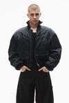 Alexander Wang black unisex bomber jacket in sateen