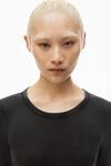 Alexander Wang washed black long sleeve loungewear dress in ribbed cotton