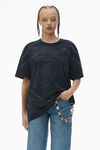 Alexander Wang washed black unisex logo tee in cotton jersey