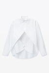 Alexander Wang white exaggerated split front shirt