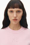 alexander wang puff logo sweatshirt in terry soft candy pink