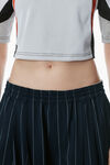 Alexander Wang navy/grey pinstripe tropical wool stretch pant