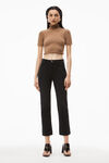 alexander wang og high-rise stovepipe jean in denim washed black