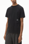 alexander wang acid wash tee in high twist jersey    acid black