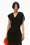 alexander wang asymmetrical tshirt dress in silky jersey black