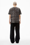 Alexander Wang steel grey splatter 徽标装饰压纹溅墨印花棉质平纹针织布 t 恤
