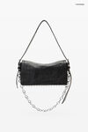 Alexander Wang black schwarze, schmale ricco umschlagtasche aus memory-leder