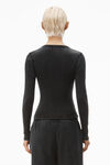 Alexander Wang washed black long-sleeve tee in ribbed cotton