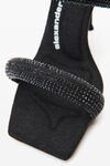 Alexander Wang washed black julie 105 毫米牛仔布水晶烫钻装饰管状凉鞋