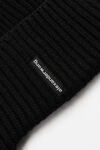 Alexander Wang black 徽标耳罩针织帽（罗纹羊毛弹力）