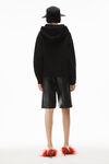 alexander wang hoodie in structured terry black