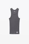 Alexander Wang army drab men's grey cropped racerback tank top