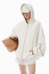 Alexander Wang vintage white weiße kapuzenjacke aus baumwolle mit logo