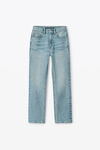 alexander wang og high-rise stovepipe jean in denim  vintage faded indigo