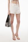 alexander wang 天然牛仔布短版高腰短裤 vintage white