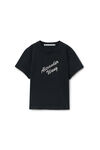 Alexander Wang black 黑色水晶烫钻和棉质徽标 t 恤