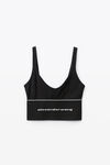 alexander wang 徽标装饰罗纹针织弹力文胸 black