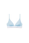 alexander wang triangle bra in ribbed jersey blue pearl