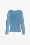 Alexander Wang washed blue long-sleeve tee in ribbed cotton