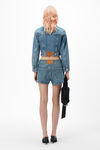 alexander wang shorty high-rise short in denim vintage medium indigo