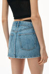 alexander wang asymmetric bikini layer mini skirt in denim vintage light indigo