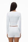 Alexander Wang white cardigan in seamless rib-knit