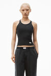 Alexander Wang washed black wide-leg pant in cotton jersey