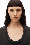 alexander wang 柔软羊毛羊绒低圆领上衣 charcoal melange