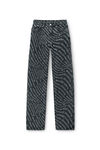 Jeans EZ a vita media in cotone con gamba dritta logo e stampa di giornale