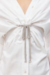 alexander wang crystal tie twist dress in cotton poplin white