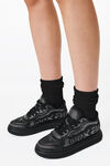 Alexander Wang grey aged sneaker aus wildleder mit schaumdruck und hotfix-strass