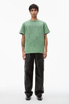 alexander wang embossed logo tee in compact jersey acid fern