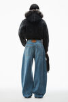 Alexander Wang washed light blue jean oversize arrondi taille basse