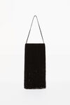 alexander wang fringe shoulder bag in satin black