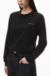 alexander wang long-sleeve tee in high twist jersey black