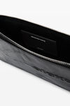 punch zip pouch in crackle patent leather