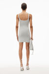 alexander wang 金银纱吊带背心连衣裙 silver