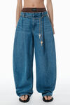 Alexander Wang deep blue jeans a palloncino indaco con design integrato