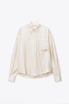 Alexander Wang ivory ivory silk slashed sleeve shirt