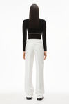 alexander wang wide-leg trouser in cotton tailoring snow white