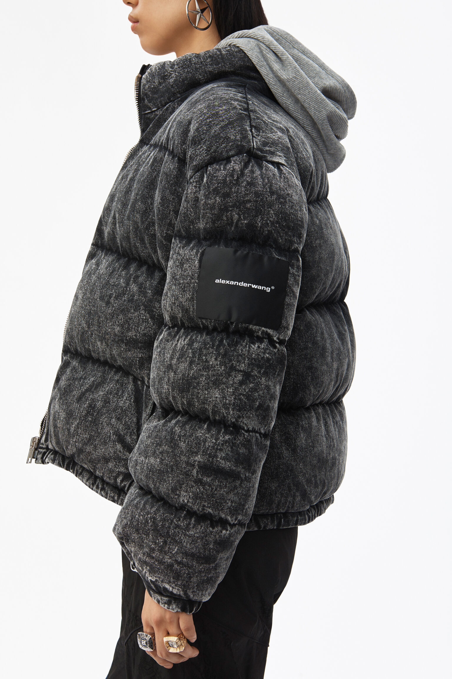 Alexanderwang Acid Wash Puffer Jacket Alexander Wang