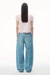 Alexander Wang lt pink bleach out “love our customers”字样紧身 t 恤