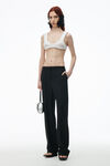 Alexander Wang black slit back low waisted tailored trouser in wool blend