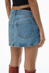 Alexander Wang vintage medium indigo pre-styled denim skirt with asymmetrical lace waistband