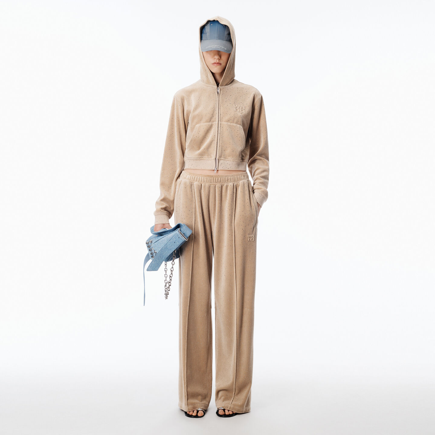 Alexander Wang Mid-rise Belted Sweatpant In Terry Oversized In Brown