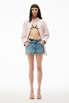 alexander wang asymmetric bikini layer mini skirt in denim vintage light indigo