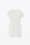 Alexander Wang white 徽标提花弹力短袖迷你连衣裙