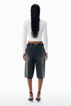 Alexander Wang soft white cropped cardigan in clear bead hotfix
