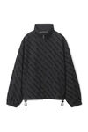 alexander wang  logo track jacket in crinkle nylon black