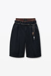 Alexander Wang faded black shorts neri con design integrato e decorazioni in metallo